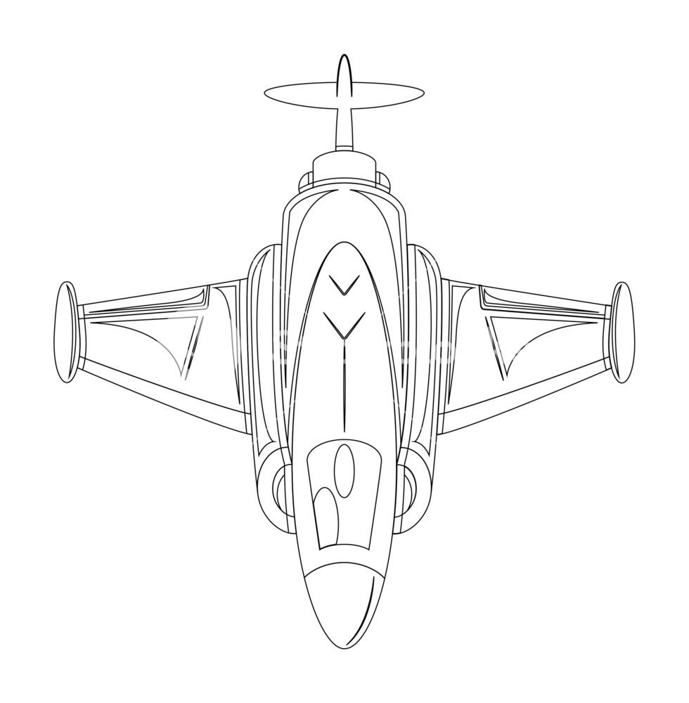 980x1000 Retro Fighter Plane Drawing Royalty Free Stock Image - Plane Sketch