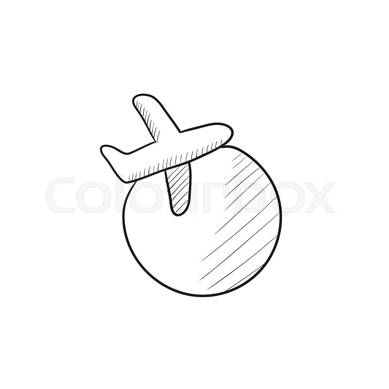 800x800 Travel By Plane Vector Sketch Icon Isolated On Background. Hand - Plane Sketch