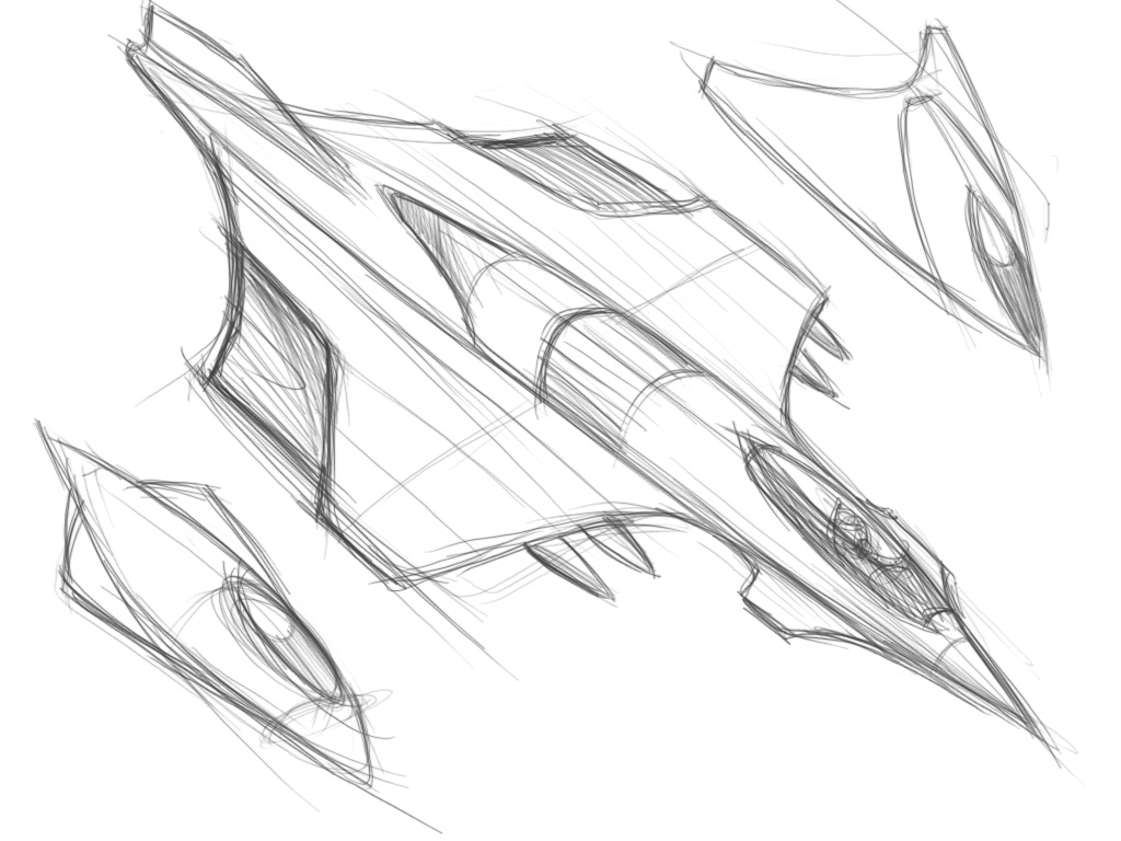 1024x768 Hyrax Sketches X Plane Design - Plane Sketch