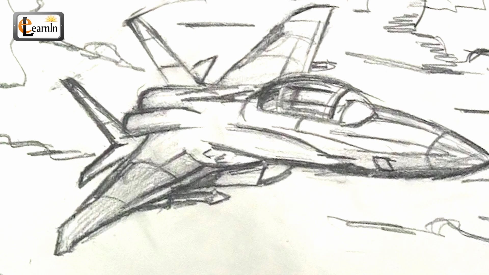 1920x1080 Art For Kids How To Draw A Jet Fighter Airplane Easy Step By - Plane Sketch