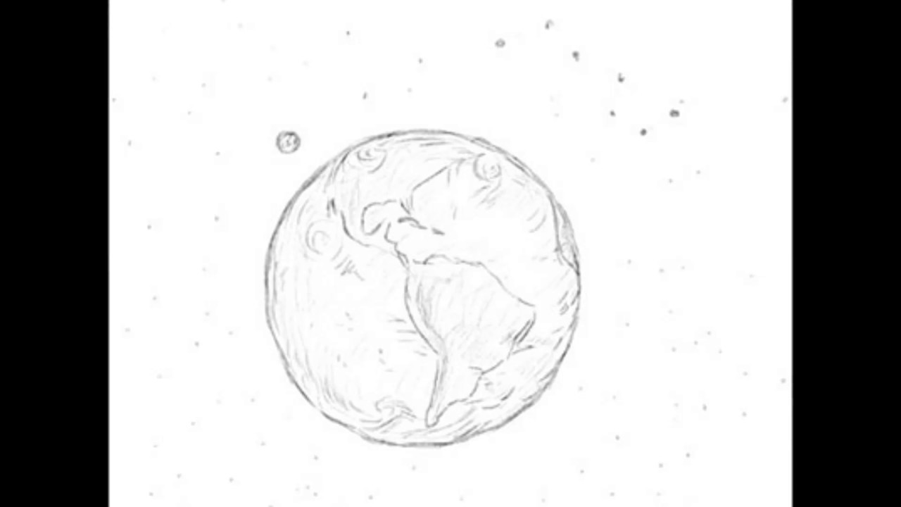 1280x720 How To Draw Planet Earth - Planet Earth Sketch