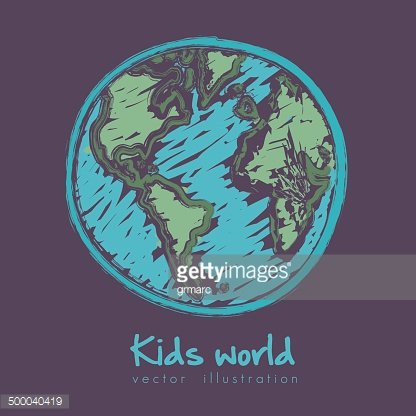 416x416 Sketch Of Planet Earth Premium Clipart - Planet Earth Sketch