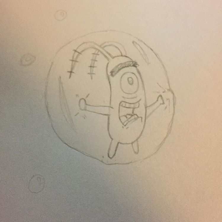 750x750 Pencil Sketch 48 Plankton By Cart00nman95 - Plankton Sketch