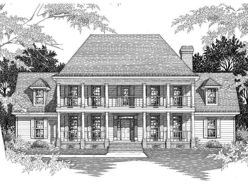 800x600 Chesney Manor Plantation Home Plan 060d 0105 House Plans And More - Plantation Sketch