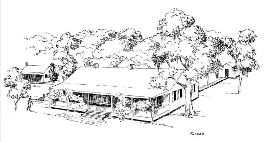 850x456 Drawing Of The Main Residence - Plantation Sketch