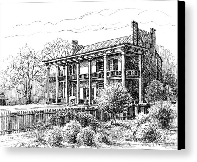 661x542 The Carnton Plantation In Franklin Tennessee Canvas Print Canvas - Plantation Sketch