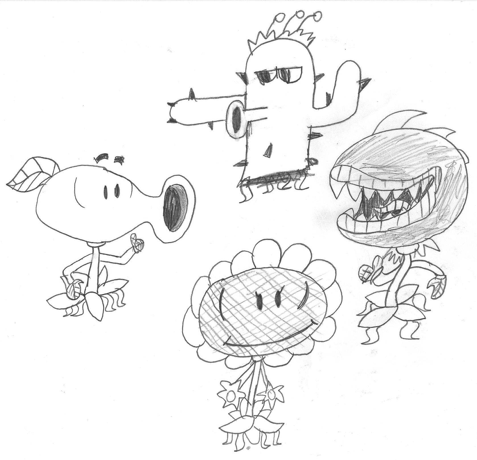 1676x1614 Plants Vs. Zombies Sketches - Plants Vs Zombies Sketch