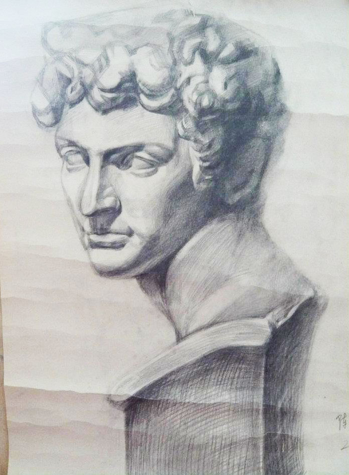 695x944 Sketch Of Plaster Portrait 02 By Kelly Chen - Plaster Sketch