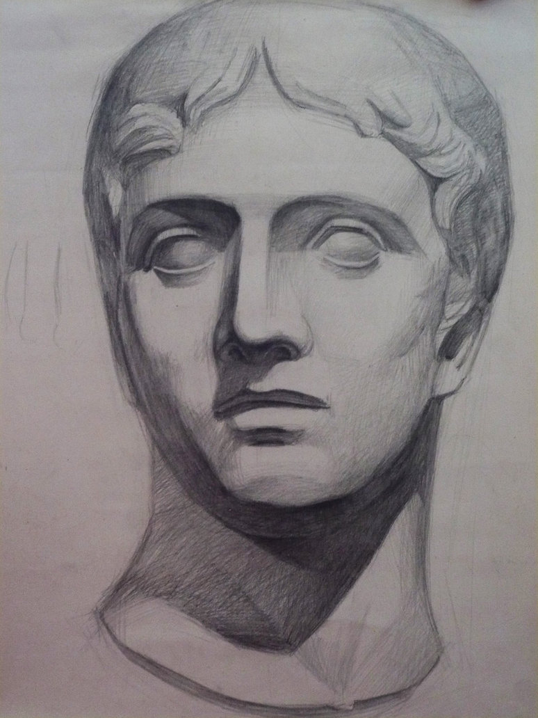 774x1032 Sketch Of Plaster Portrait 04 Lifedrawing By Kelly Chen - Plaster Sketch