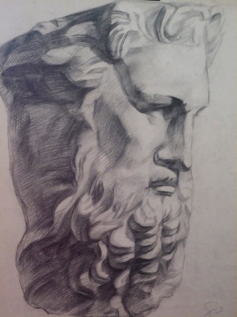 774x1032 Sketch Of Plaster Portrait 09 Lifedrawing By Kelly Chen - Plaster Sketch