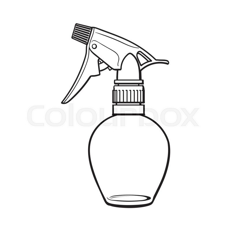 800x800 Unlabeled, Transparent Plastic Hairdresser Spray Bottle, Sketch - Plastic Bottle Sketch