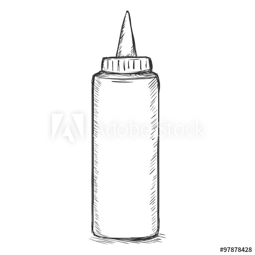 500x500 Vector Single Sketch Fast Food Plastic Bottle - Plastic Sketch