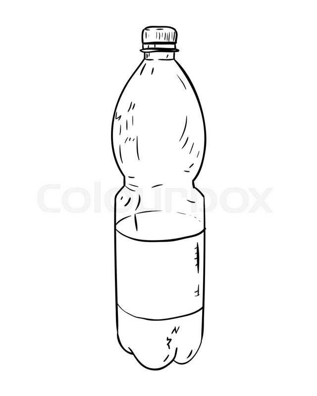 640x800 Vector Sketch Of Plastic Bottle. Hand Draw Illustration. Stock - Plastic Sketch