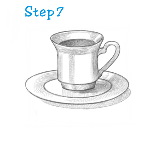 500x500 How To Draw A Tea Cup (Beginning) - Plate Sketch