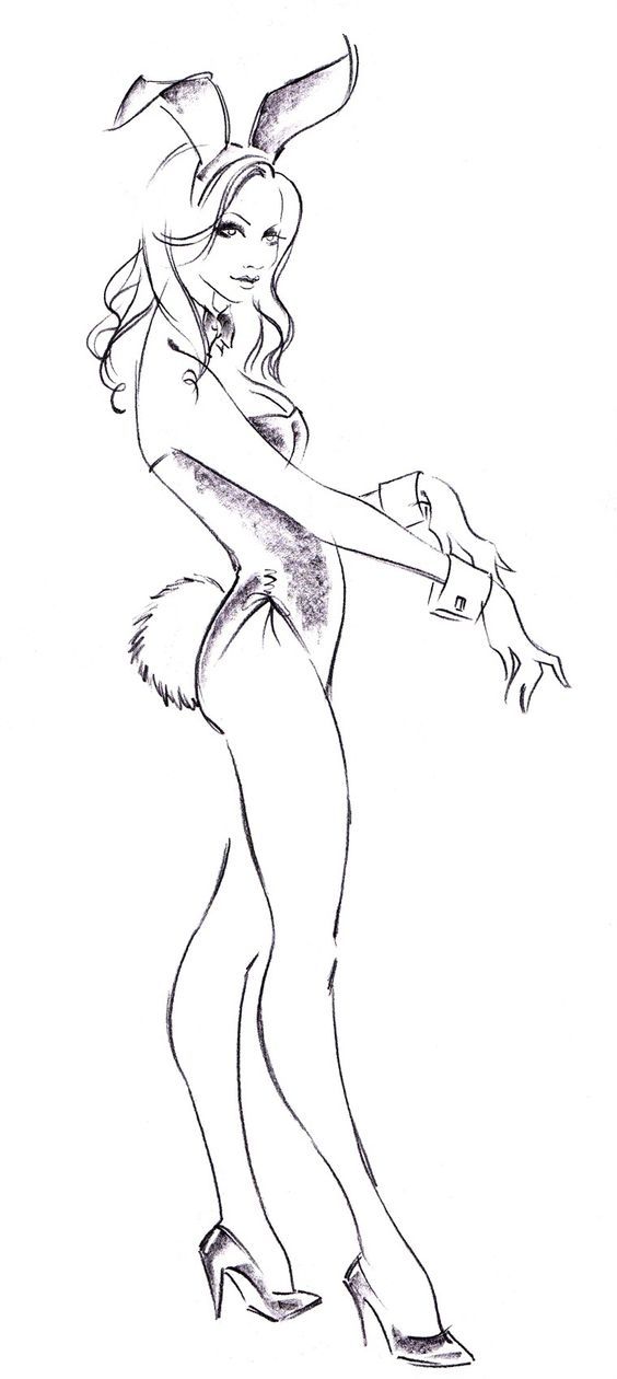 564x1260 Playboy Bunny Sketch Playboy Bunnies Playboy Bunny - Playboy Bunny Sketch