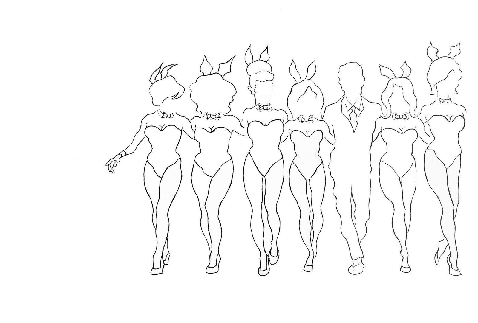 1600x1084 The Art Of Pj Mcquade Hanging - Playboy Bunny Sketch