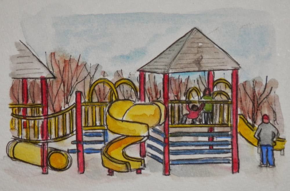 1000x657 Watercolors By Joan 2 Playground Sketches - Playground Sketch