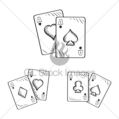 Playing Cards Sketch at PaintingValley.com | Explore collection of ...