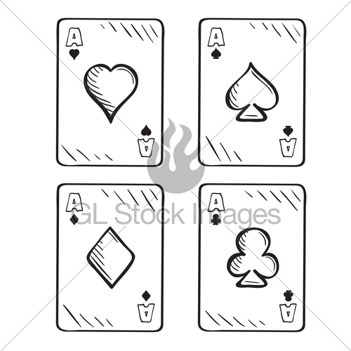 500x500 Set Of Sketch Playing Cards Gl Stock Images - Playing Cards Sketch