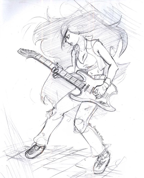Playing Guitar Sketch at Explore collection of
