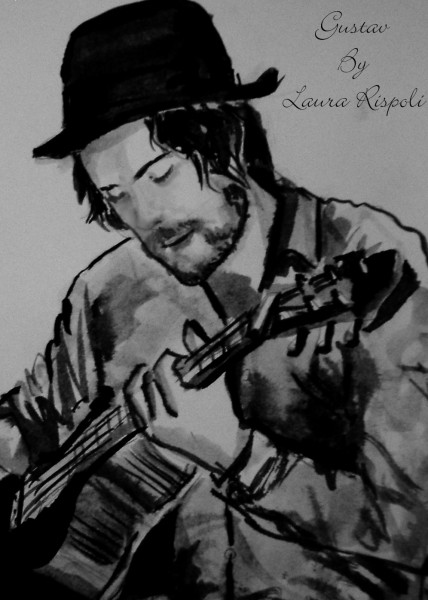 428x600 Another Guitar Player Sketch - Playing Guitar Sketch