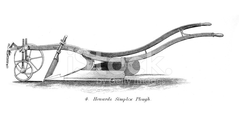798x385 Engraving Of Old Ploughs Agricultural Machinery Stock Vector - Plough Sketch