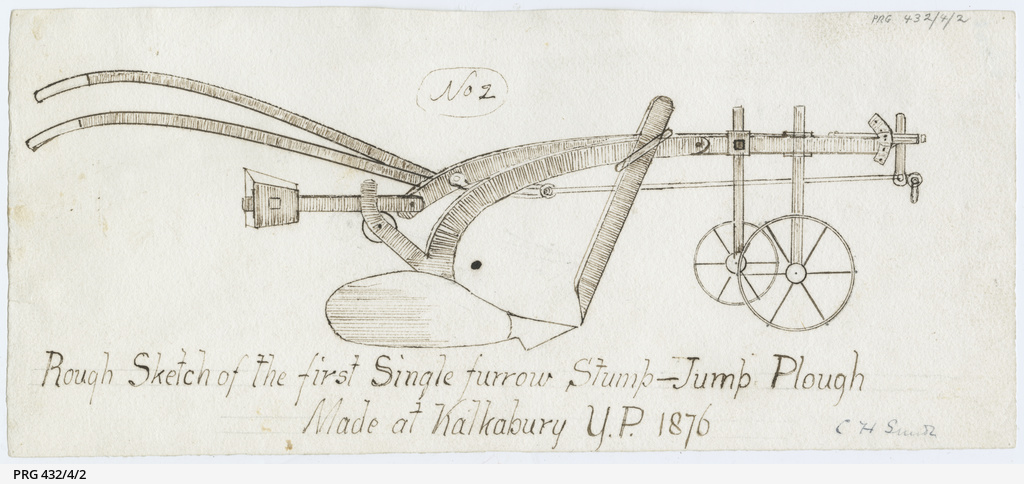 1024x484 Working Drawing Of The First Single Furrow Stump Jump Plough - Plough Sketch