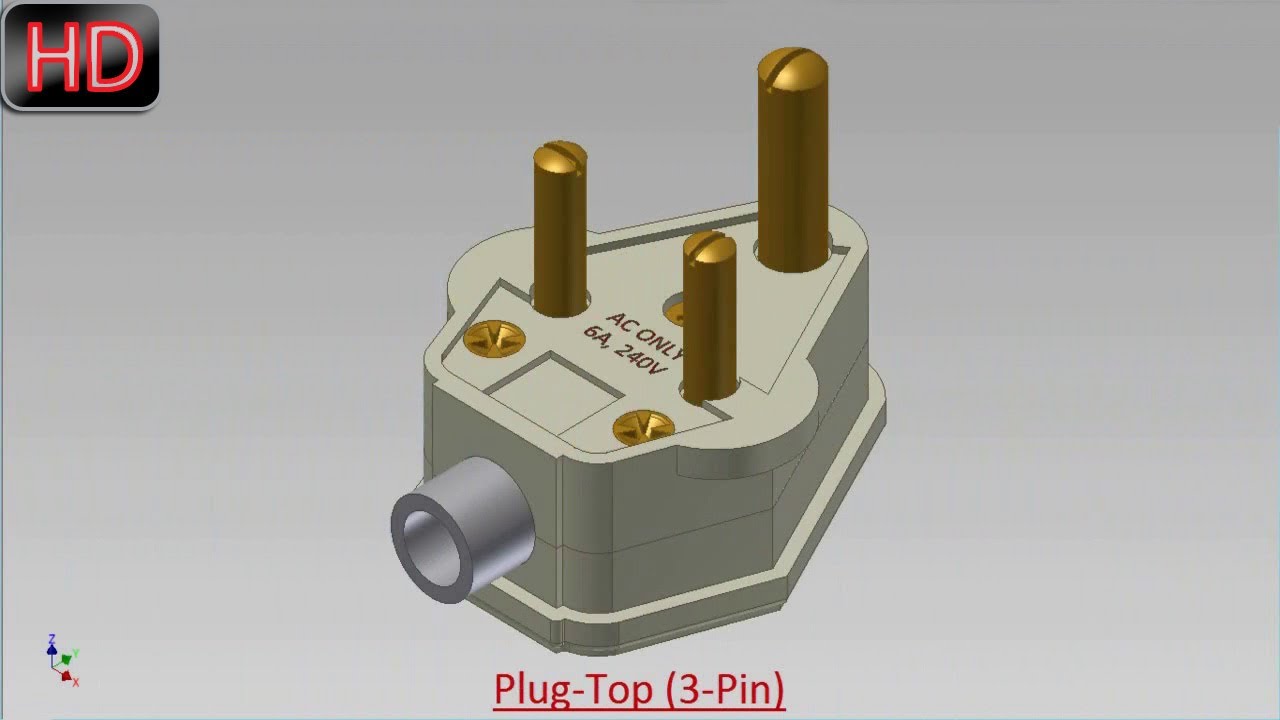 1280x720 Plug Top (3 Pin) (Video Tutorial) Autodesk Inventor - Plug Sketch