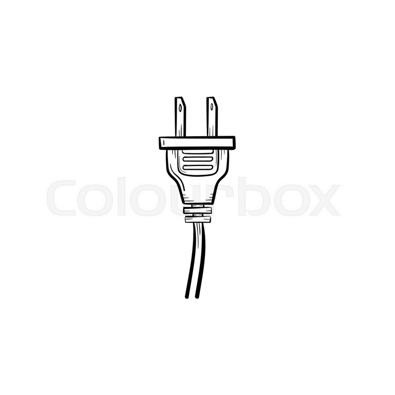800x800 Electric Plug Hand Drawn Outline Doodle Icon. Energy And - Plug Sketch