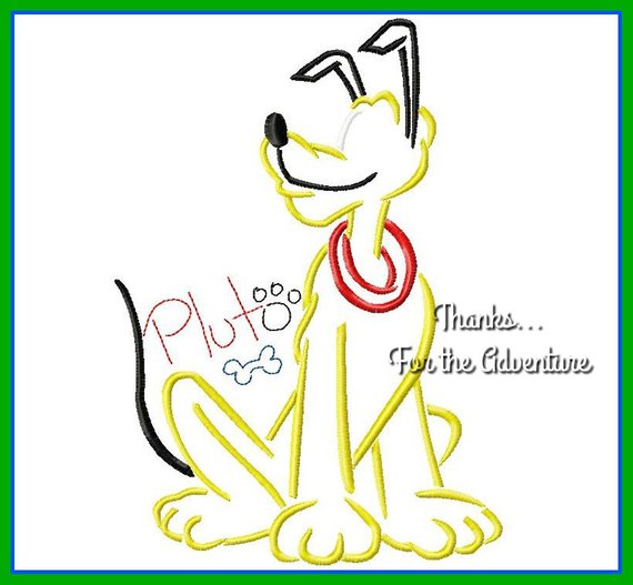 570x527 Mickey Mouse Dog Pluto Sketch With Autograph Combo Digital Etsy - Pluto Sketch