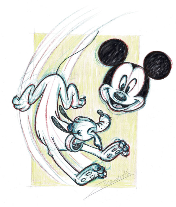 596x700 Pluto Amp Mickey Mouse - Pluto Sketch