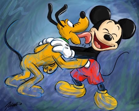 453x360 Sketch Mickey And Pluto - Pluto Sketch