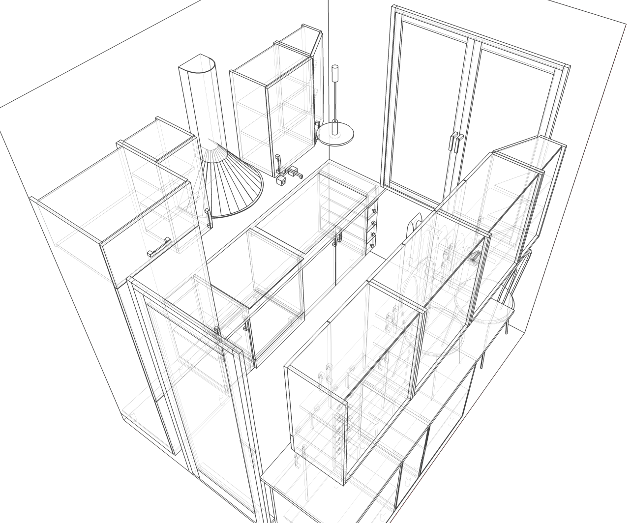 1283x1064 Filesmall Kitchen - Png Sketch