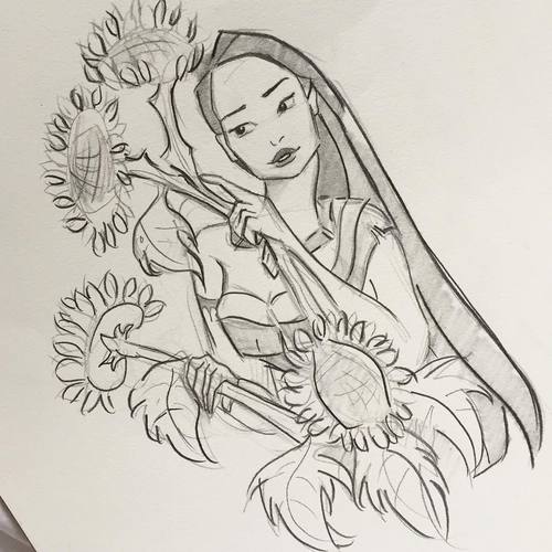 500x500 Youtubemeganecarrigan On Instagram Pocahontas Sketch - Pocahontas Sketch