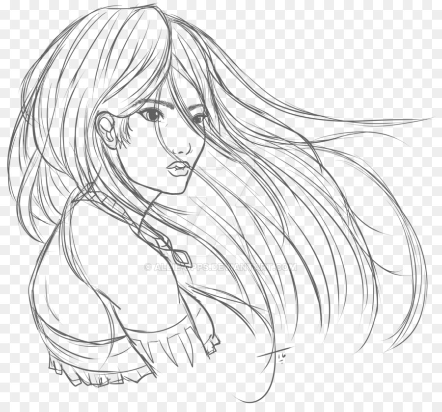 900x840 Drawing Monochrome Line Art Sketch - Pocahontas Sketch