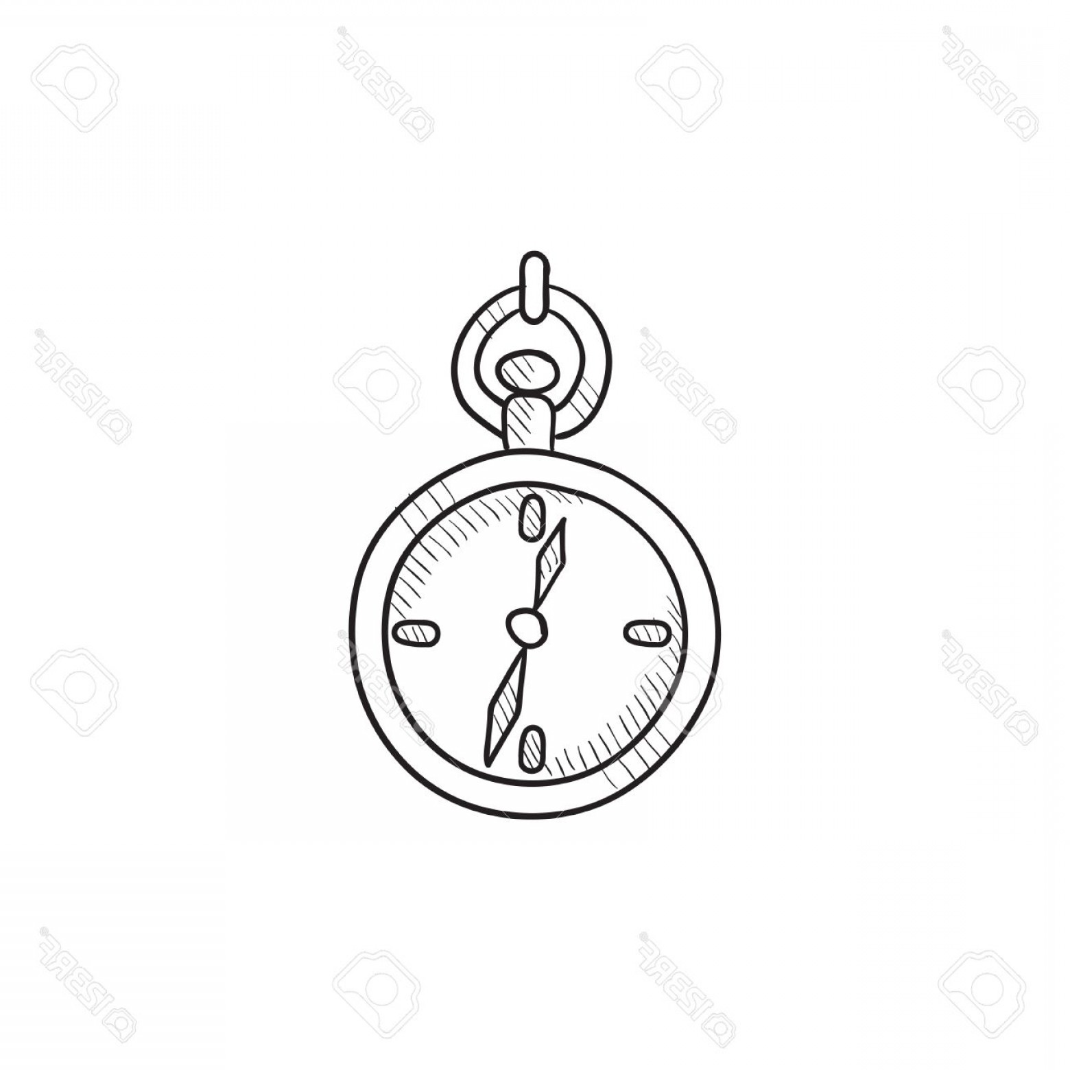 1560x1560 Photostock Vector Pocket Watch Sketch Icon For Web Mobile And - Pocket Watch Sketch
