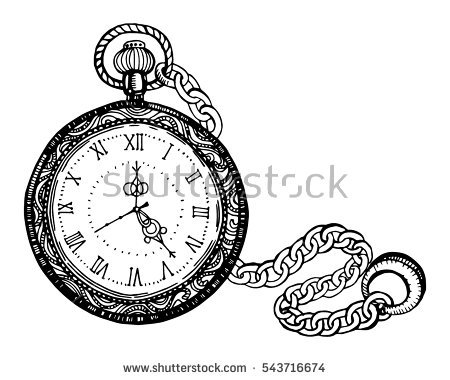 450x380 Collection Of Pocket Watch Outline Drawing High Quality - Pocket Watch Sketch