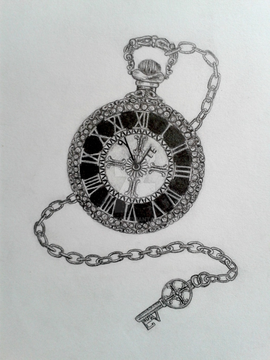 Pocket Watch Sketch at PaintingValley.com | Explore collection of ...