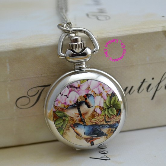 550x550 Wholesale Buyer Pocket Watch Necklace Good Quality Silver Mirror - Pocket Watch Sketch