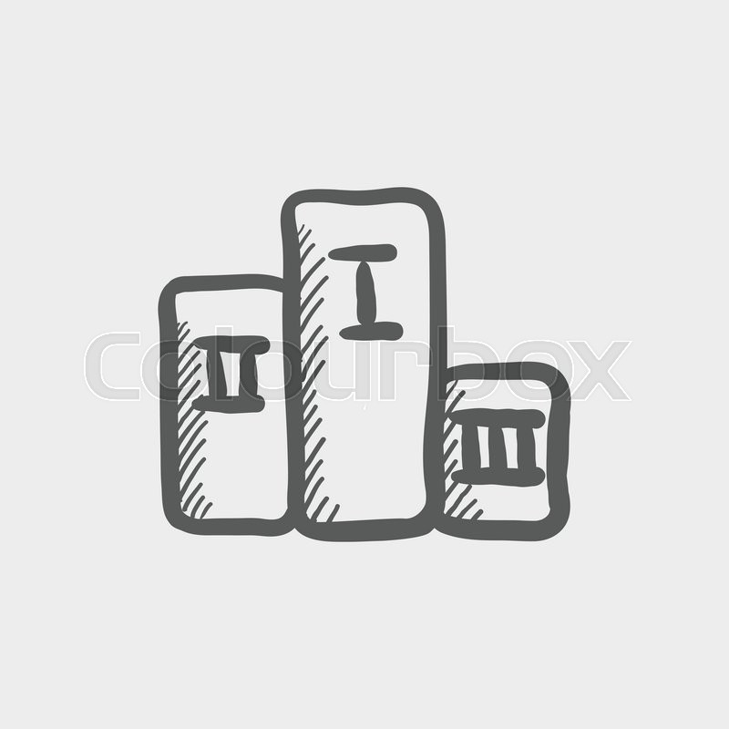 800x800 Winners Podium Sketch Icon For Web And Mobile. Hand Drawn Vector - Podium Sketch