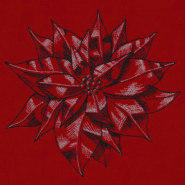 600x600 Poinsettia Sketch Urban Threads Unique And Awesome Embroidery - Poinsettia Sketch