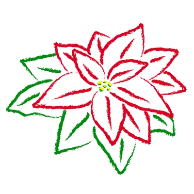 400x400 Original Clipart By Cassandra Mitchell - Poinsettia Sketch