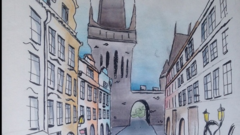 800x450 Urban Sketch One Point Perspective - Point Sketch