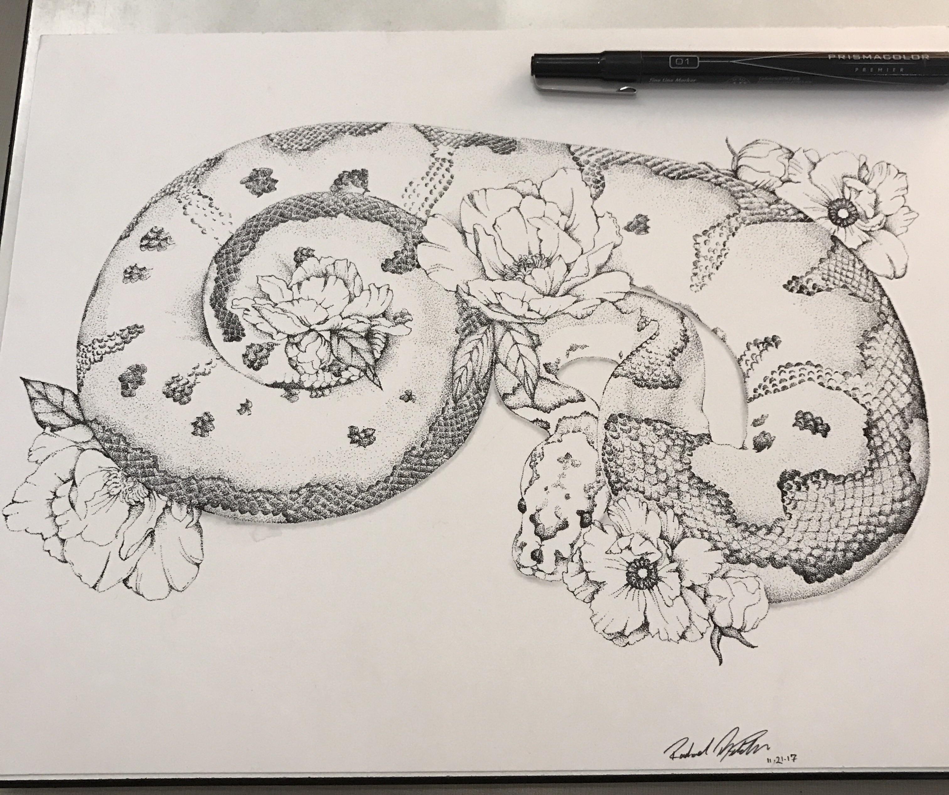 3024x2535 So Many Dots Second Try - Pointillism Sketch