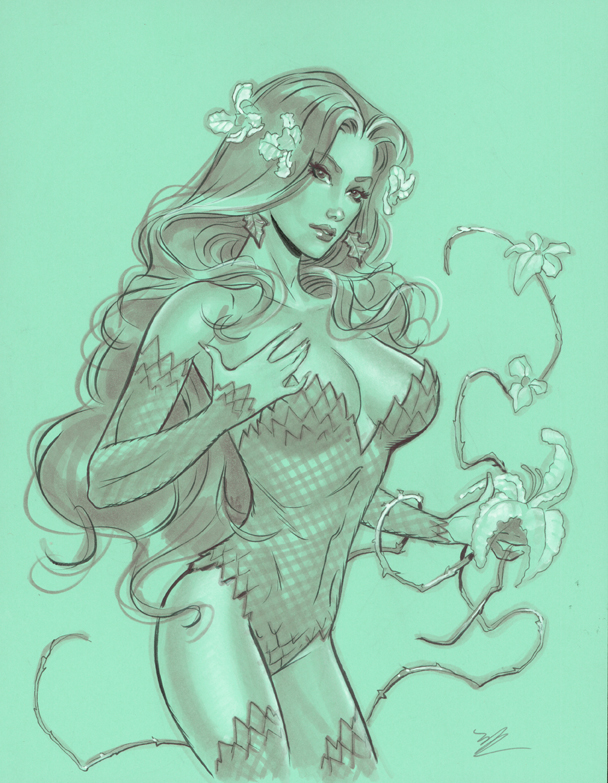 608x783 Poison Ivy Con Sketch By Michaeldooney - Poison Ivy Sketch