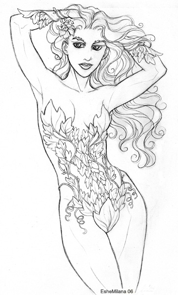 362x600 Poison Ivy Sketch By Eshemilana - Poison Ivy Sketch