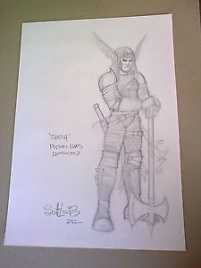 225x300 Poison Elves Thatch Original Art Scott Lewis Sketch 15x11 - Poison Sketch