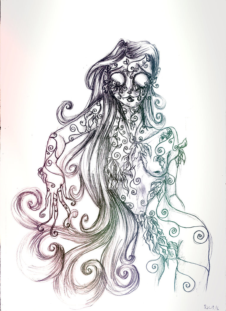 762x1048 Poison Ivy (Sketch) By La Fee Verte Art - Poison Sketch