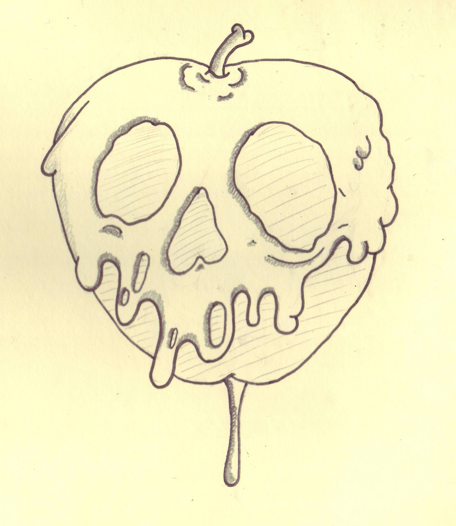 887x1024 Poison Apple Quick Sketch Of A Poison Apple Via Snow - Poison Sketch