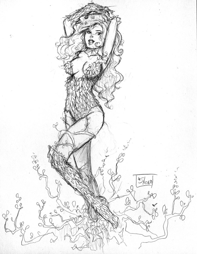 788x1013 Commission Poison Ivy Sketch By Shono - Poison Sketch